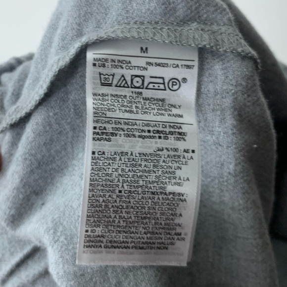 Old Navy Men Size Medium Pajama Pant Sleep PJs Gray Straight Leg Pull On - Picture 7 of 7